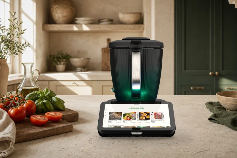 Mutfak ortamında Thermomix TM7 ve taze malzemeler